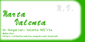 marta valenta business card